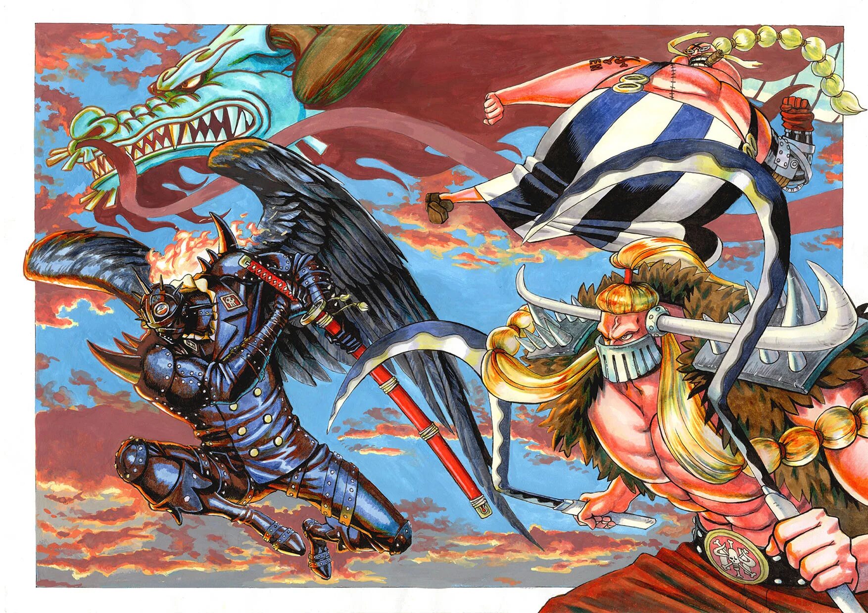 Динозавры кайдо команда. Ван пис 1031. Кайдо ван пис. Джек ван пис. Ван пис летающая шестерка кайдо.