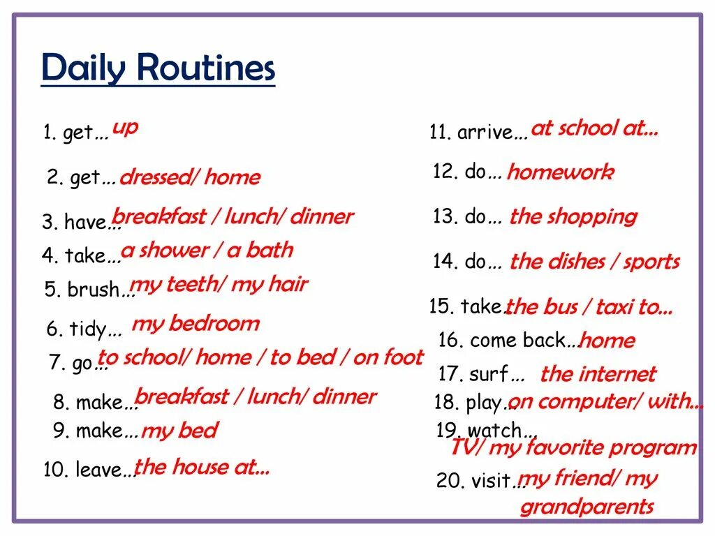 A home do make. Фразы Daily Routine. Вопросы по теме Daily Routine. Тема по английскому Daily Routine. Слова по теме Daily Routine на английском.