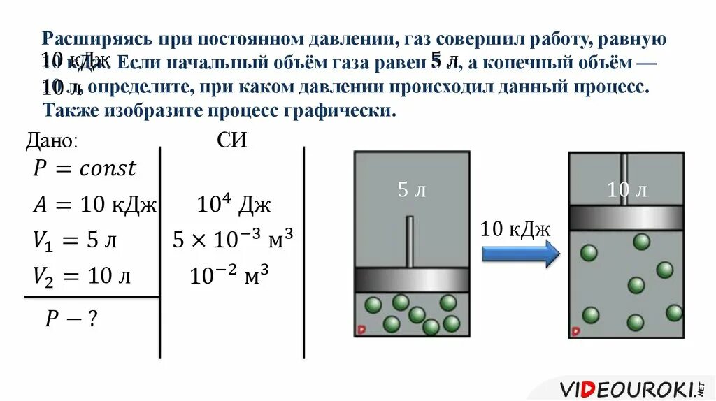 Работа газа при постоянной давлении. Работа газа при не постоянном давлении. Расширяясь при постоянном давлении ГАЗ совершил работу. Работа расширения при постоянном давлении. Как изменится давление газа в цилиндре