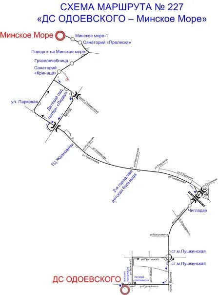 227 автобус на карте