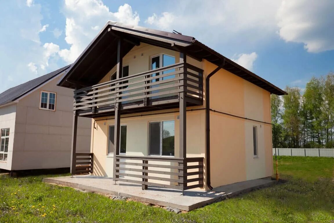 варяг барн терем. дом 6х6 с верандой 2х6 1 этаж. дом каркас. каркасные дома в новосибирске. каркасный магазин.