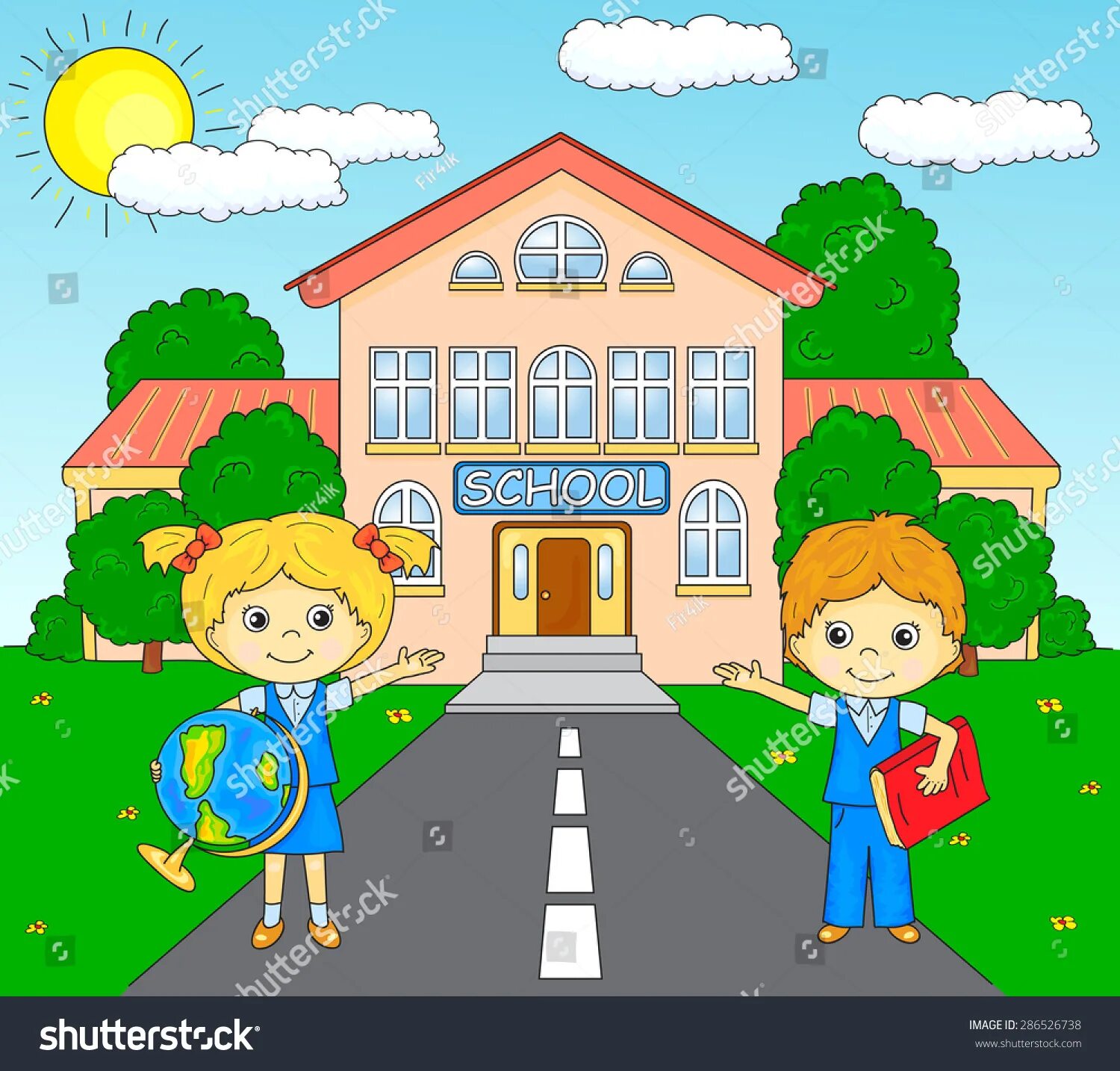 Скоро в школу для дошкольников. Первоклассники мультяшные. Детские рисунки про школу. Идут детский сад школа. Изображение школы.