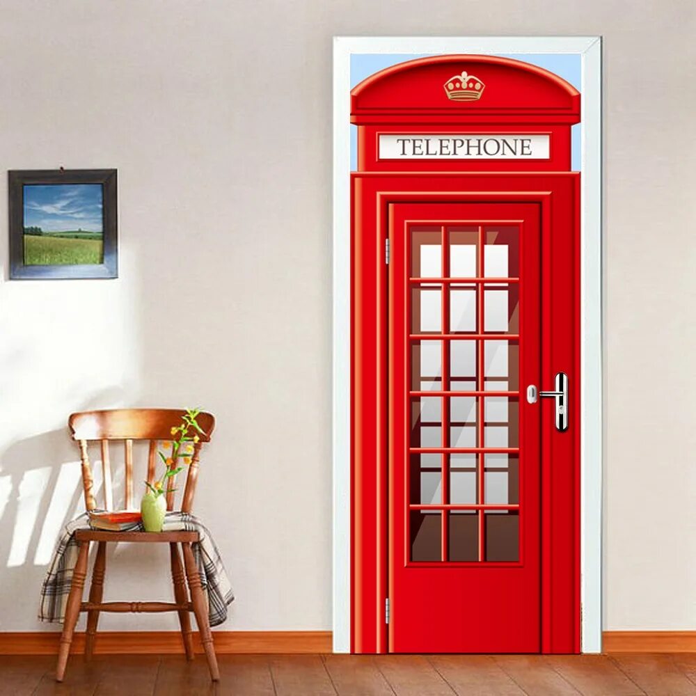 Красная будка в Лондоне. Дверь телефонная будка Лондон. Наклейка телефонная будка Лондон. Телефонная Бутка Ондон.