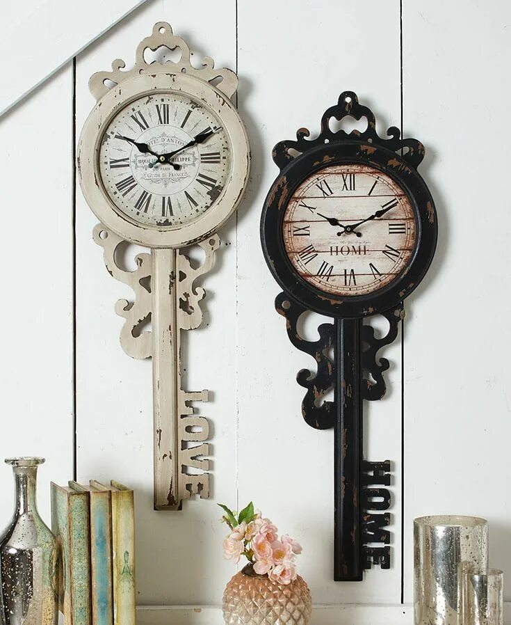 Vintage-Inspired Key Wall Clocks Vintage wall clock, Clock, Antique frames
