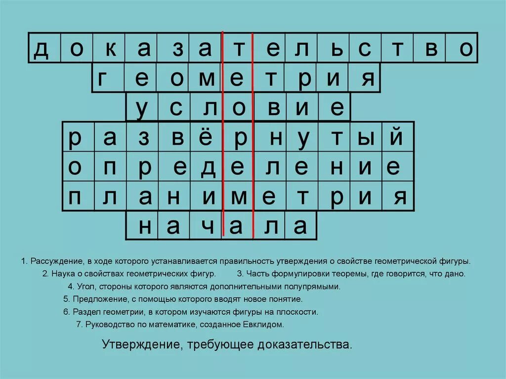 Ответы на вопросы 7 слов. Кроссворд по геометрии. Математический кроссворд. Геометрический кроссворд. Кроссворд с ответами.