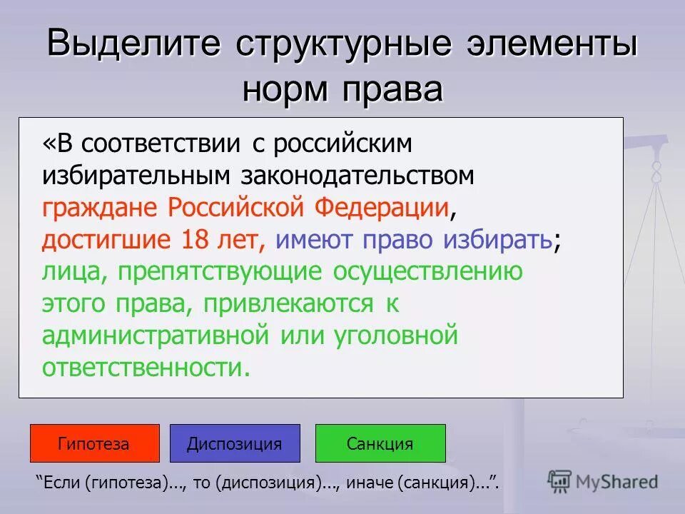 Диспозиция в конституции рф. Гипотеза диспозиция санкция примеры. Статьи с гипотезой диспозицией и санкцией примеры.