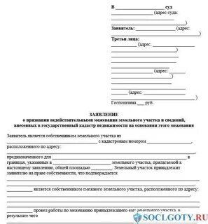 Заявление о земельном вопросе