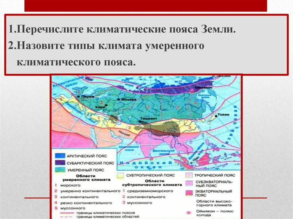 Климатические пояса. Климатические пояса и типы климата. Перечислите климатические пояса. Перечислите типы климата.