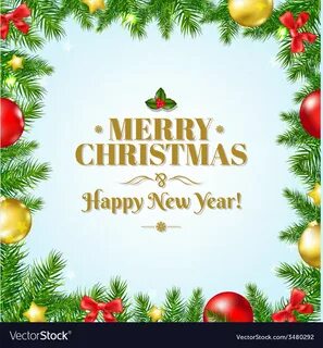 Christmas fir tree border vector image on VectorStock.