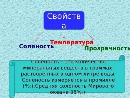 Главные свойства вод океана