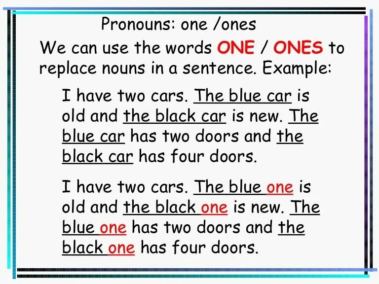 Английский one s. One и ones в английском языке. One ones в английском языке правило. Местоимения one ones в английском языке. Слово one в английском языке.