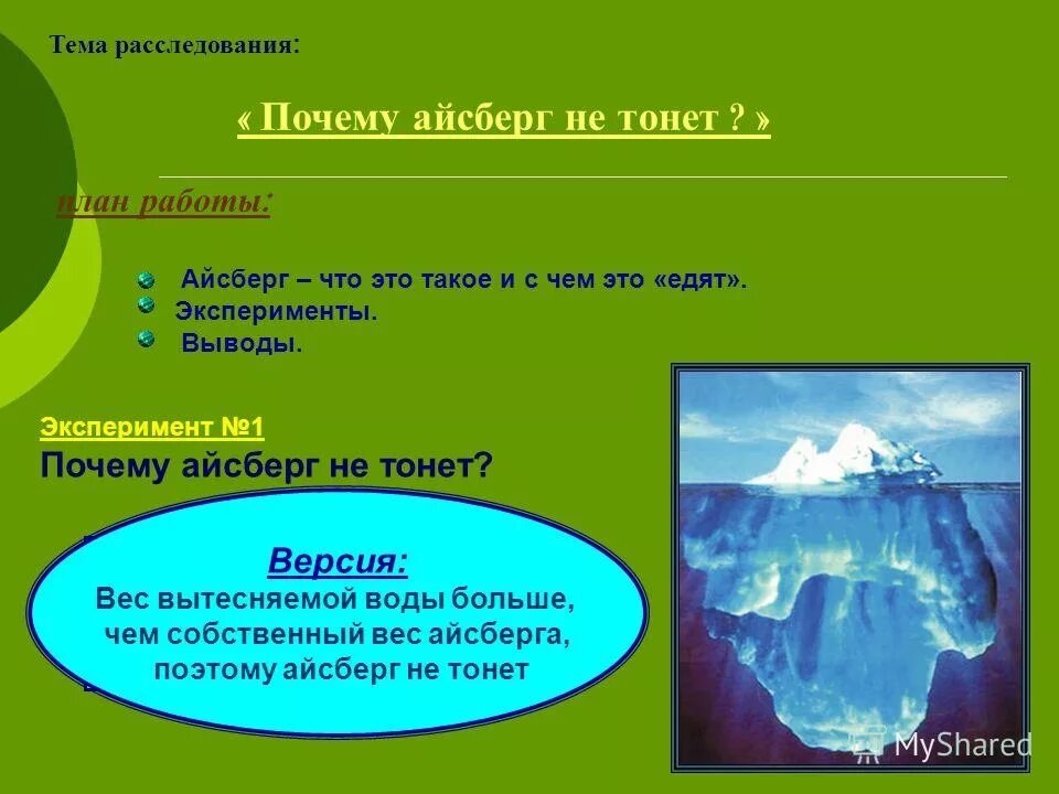 Почему айсберги не тонут физика. Почему Айсберг не тонет. Айсберг для презентации. Почему Айсберг не тонет эксперимент. Почему айсберги не тонут проект.