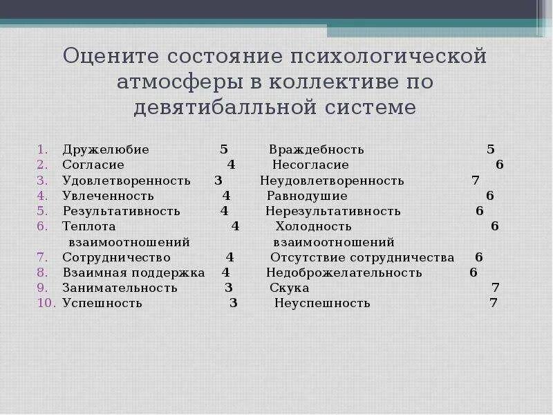 Методики оценки психологической атмосферы. Оценки психологической атмосферы в коллективе. Методика оценки психологической атмосферы в коллективе. Анкета психологический климат в коллективе. Фидлер методика оценки психологической атмосферы в коллективе.