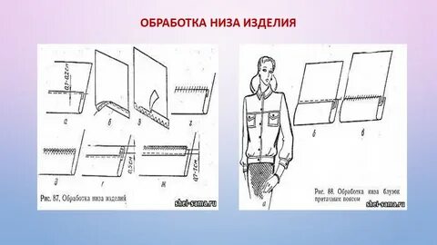 Обработка низа изделия