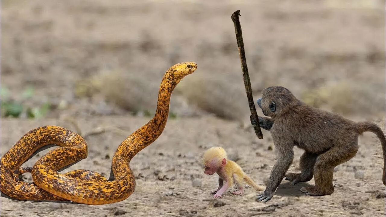 Обезьяна ящерица. Мангуст против змеи.