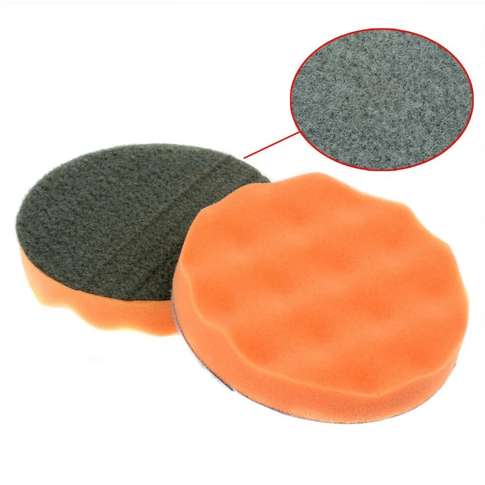 Губки для грубой полировки авто. Губка для полировки вакс. 80mm губки для шлифовки. Губка полировальная (волна) белая 150x25 мм, липучка // pit. Губка для полировки.