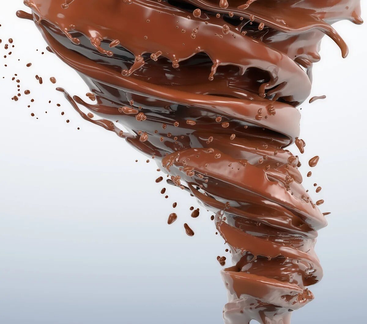 Растаявший шоколад. Брызги шоколада. Жидкий шоколад. Шоколад льется. Шоколадные потеки.