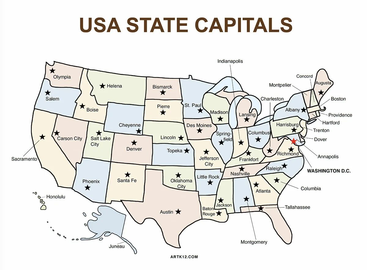 USA States with Capitals. USA States and Capitals Map. Us Map with Capitals. Us States Map with Capitals.