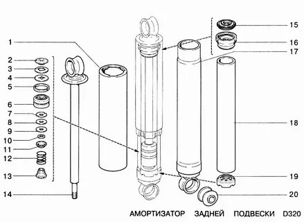 Размеры задних амортизаторов ваз