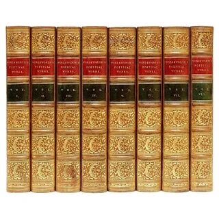 The Poetical Works of William Wordsworth, 8 Vols, Bound in Fine Full Tree C...