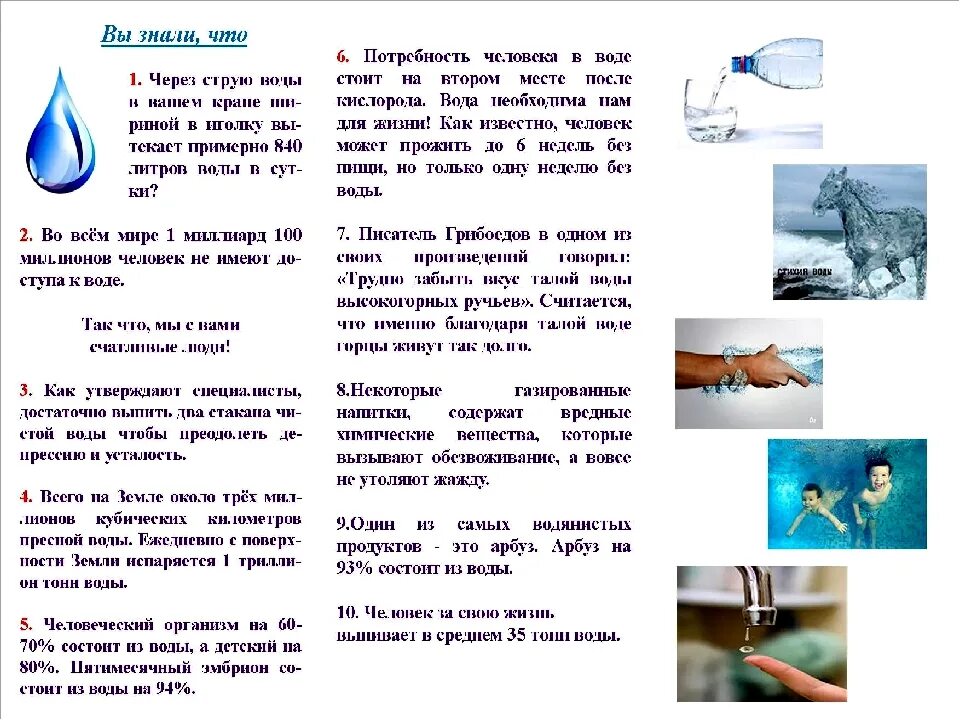 Обращение к воде. Буклет на тему вода. Брошюра про воду. Памятка береги воду. Листовка воды.