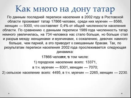 Численность татар