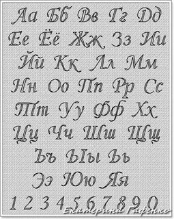 Вышивка крестом алфавит русский схема