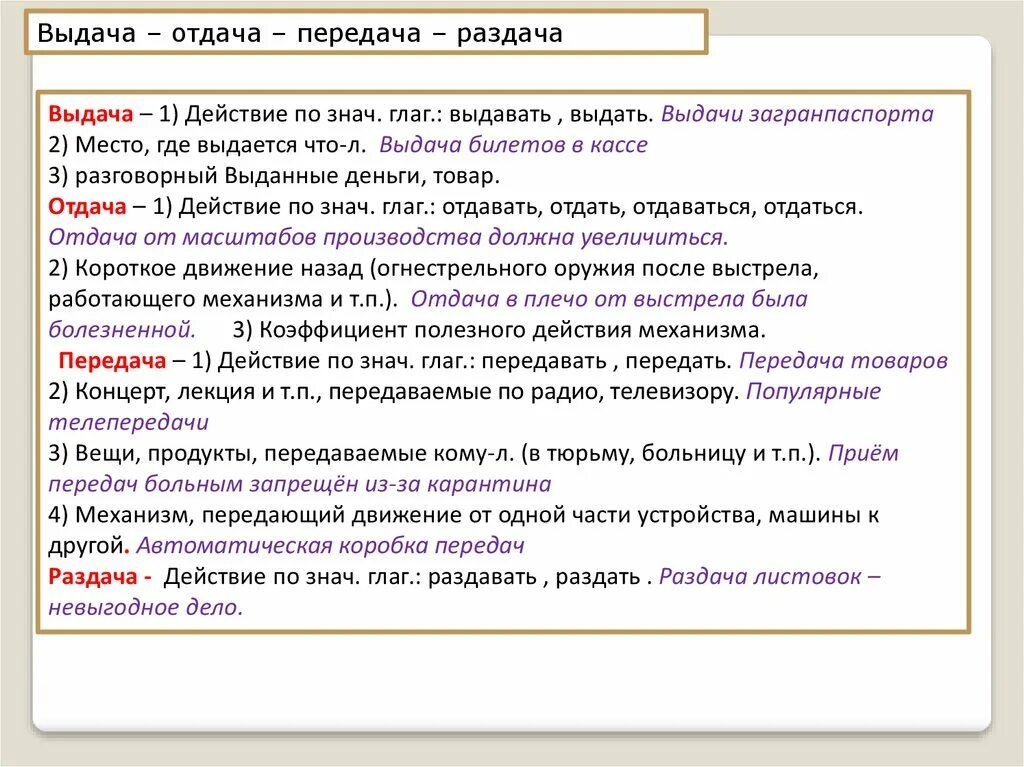 Выплатить заплатить оплатить отплатить уплатить паронимы значение. Выдача отдача передача раздача. выдача отдача передача раздача паронимы. выдача пароним. выдача отдача паронимы.