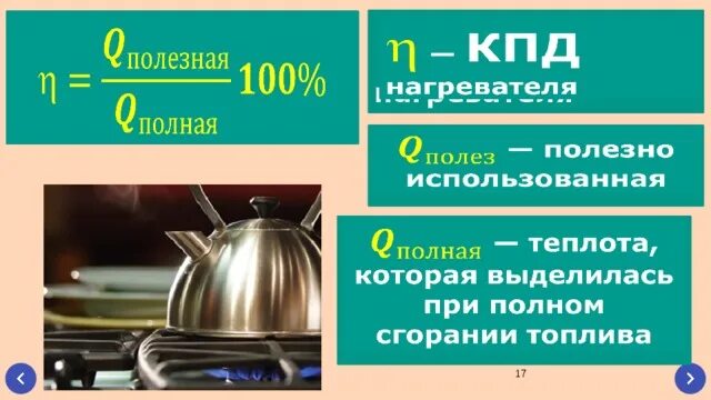 Кпд нагревательного элемента