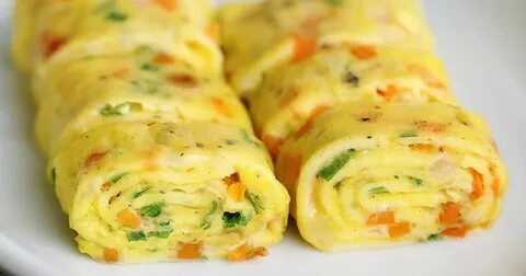 Яичные роллы с творожным сыром