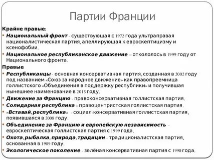 Полит партии франции