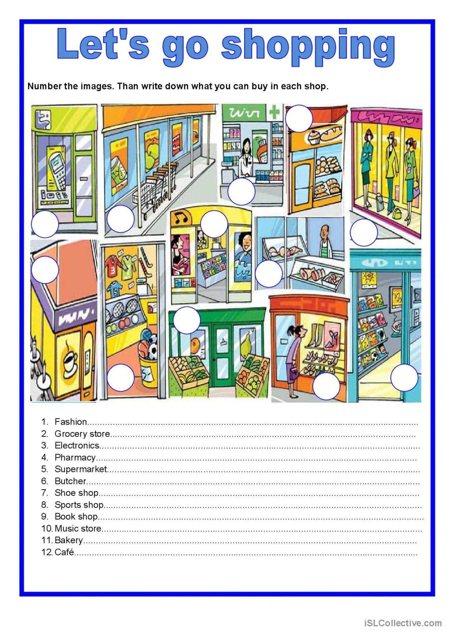 Describe your shopping. Shops задания по английскому. задания shopping for kids. английский тема shopping worksheet. магазины на английском задания.