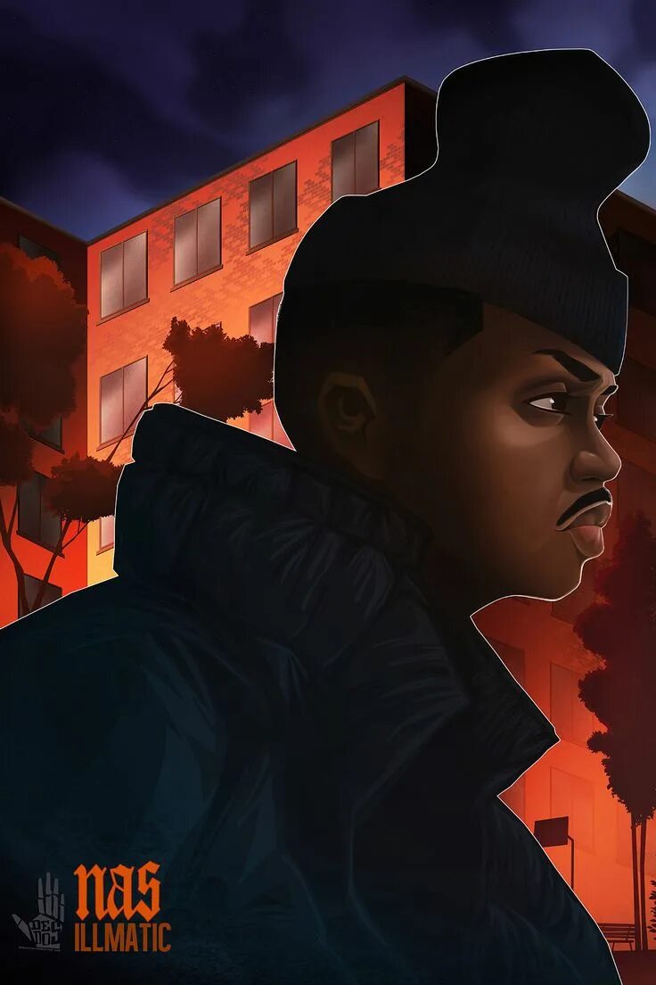 Hip hop artist. Nas &quot;illmatic&quot;. hip hop арт. nas рэпер. постеры рэпера nas.