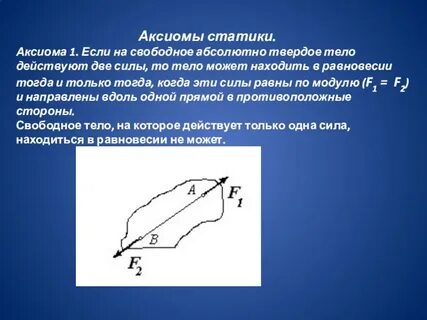 Аксиомы статики техническая механика