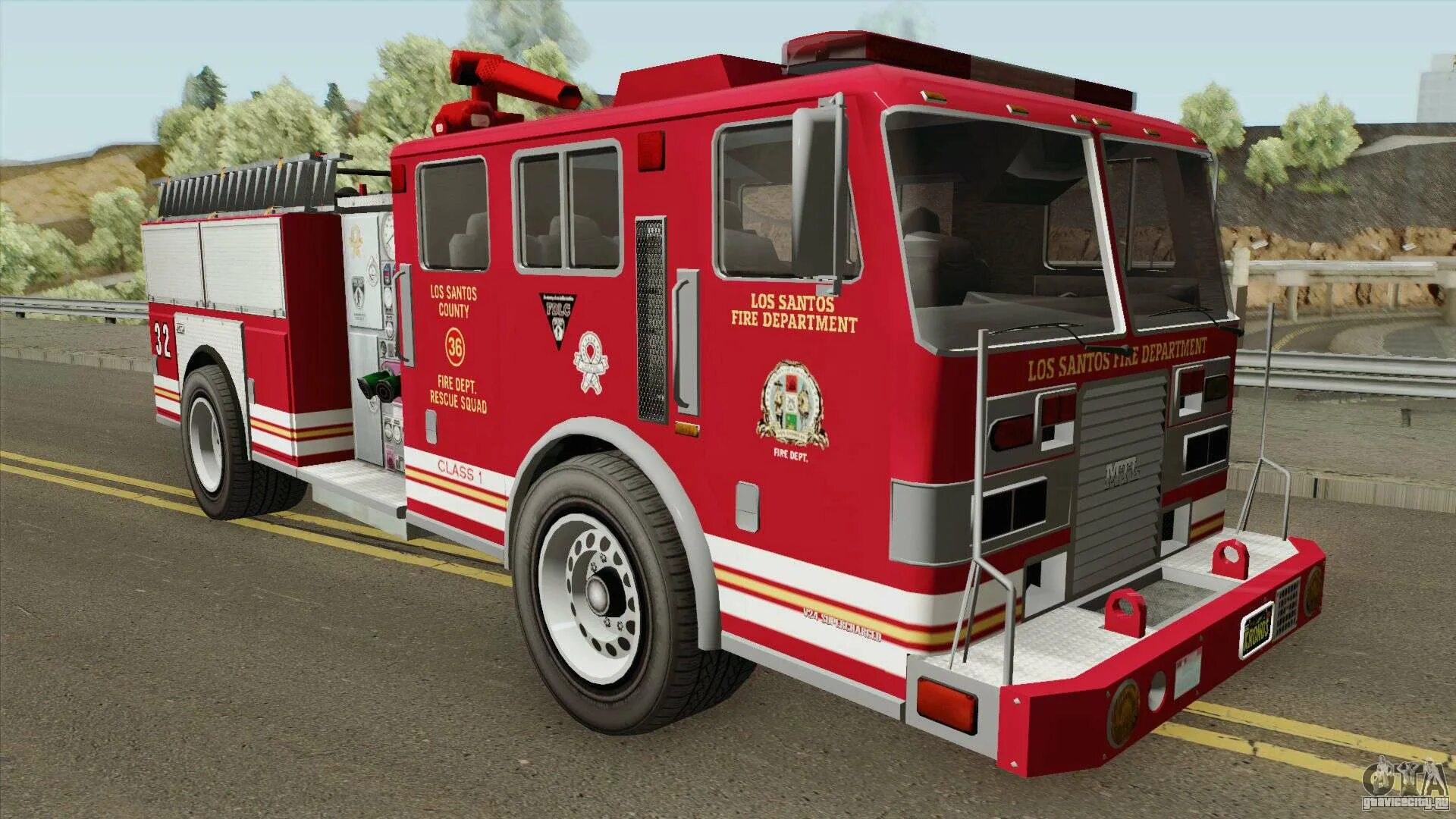 Гта 5 пожарная машина. GTA 5 Fire Truck. ГТА Сан андреас Firetruck. Firetruck la GTA sa. MTL Fire Truck for GTA San Andreas.