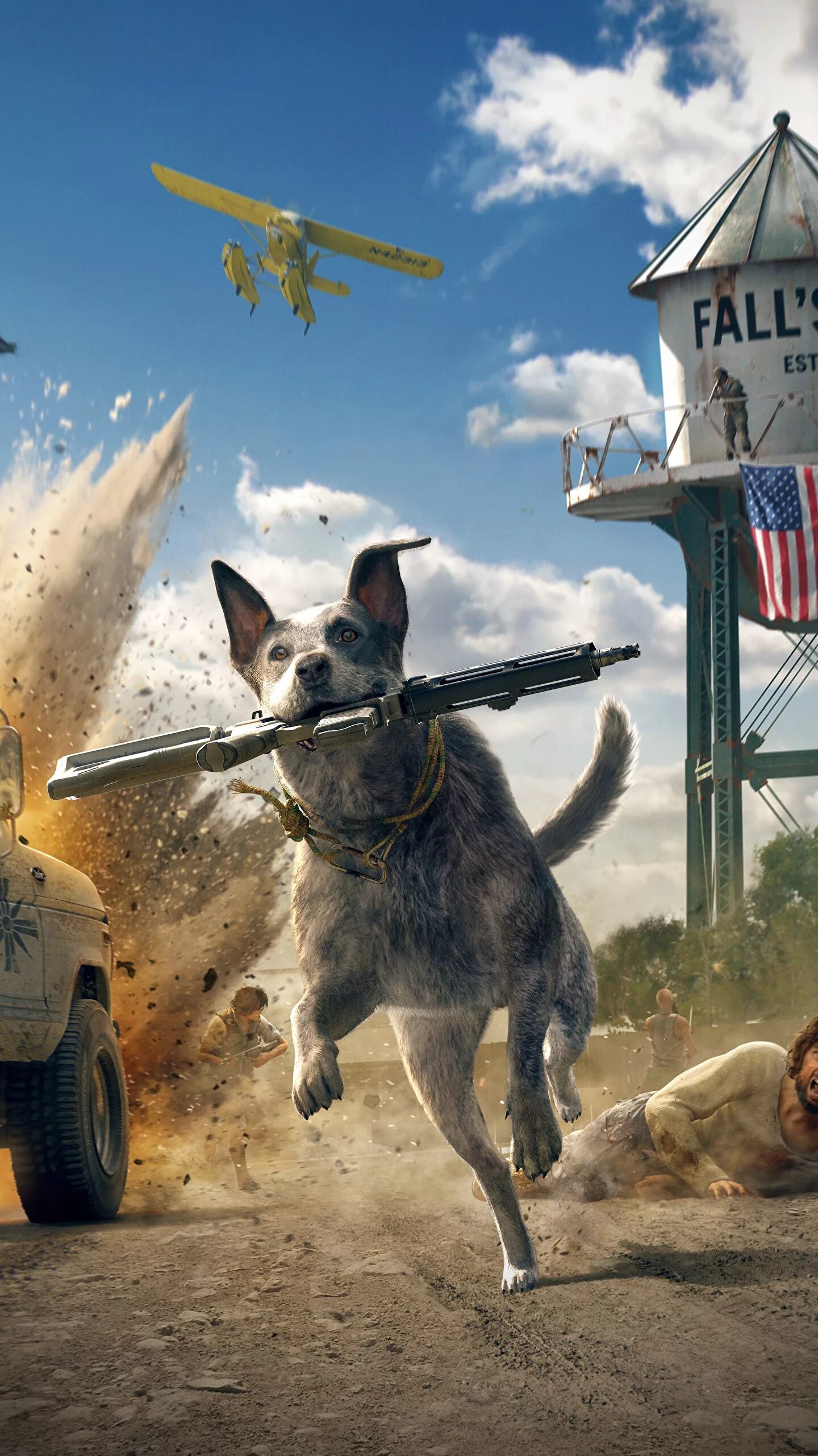 Far Cry 5. Far Cry 5 Постер. Far Cry 5 пес бумер. Far Cry 5 собака бумер.