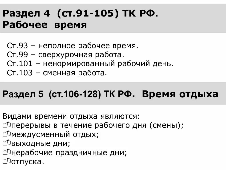 Статья 106 тк. Ст 105 ТК РФ. Статья 105 ТК РФ. Сверхурочная работа статья. Ст 99 ТК РФ.