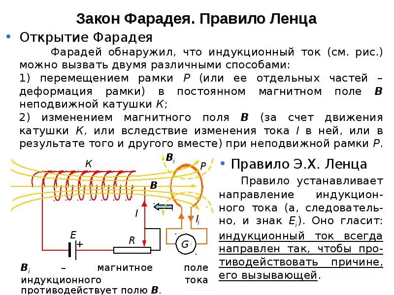 Правило электромагнитной индукции. Закон фарадея ленца для электромагнитной индукции. закон фарадея ленца. закон электромагнитной индукции фарадея правило ленца. сформулируйте закон электромагнитной индукции и правило ленца.