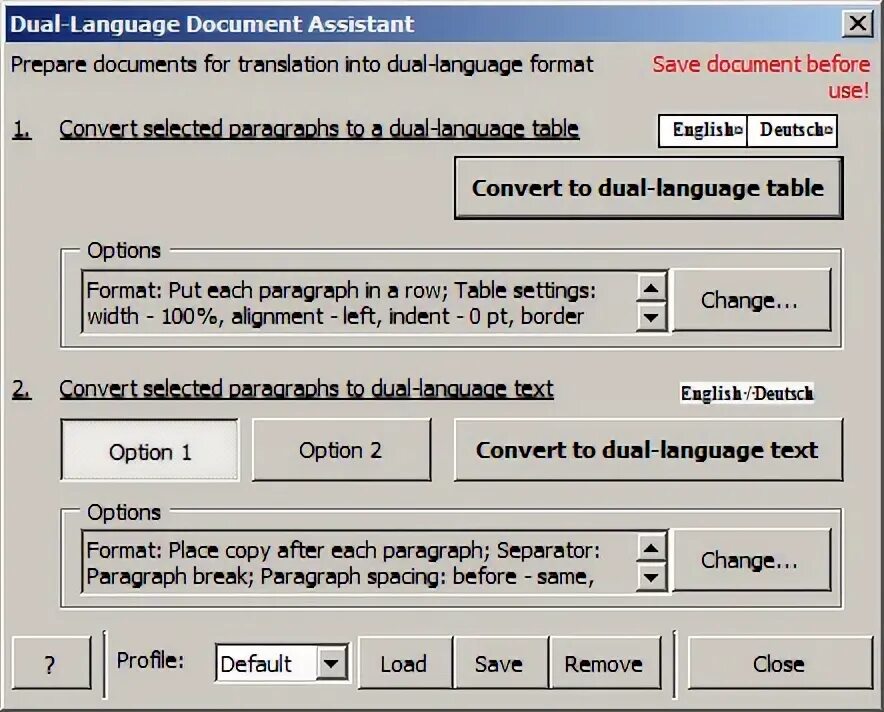 Assistant dialog