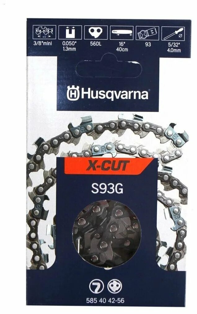 Купить цепь 56. Цепь Husqvarna x-Cut s93g. Пильная цепь Husqvarna 52dl. Цепь s93g x-Cut Husqvarna 5854042-40 10"/25см 3/8" 1,3мм 40 хвостовиков [5854042-40]. Цепь Husqvarna 5776151-28.