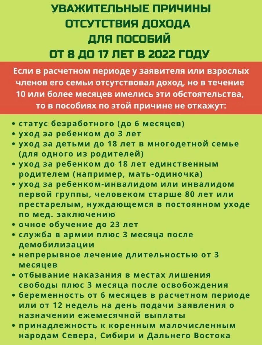 Уважительные причины отсутствия дохода для пособий. Уважительные причины отсутствия доходов. Уважительная причина отсутствия дохода для получения пособия. Уважительные причины отсутствия. Правила нулевого дохода в 2024 году