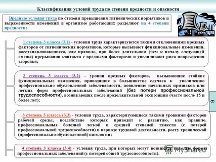 Санитарный класс вредности предприятия