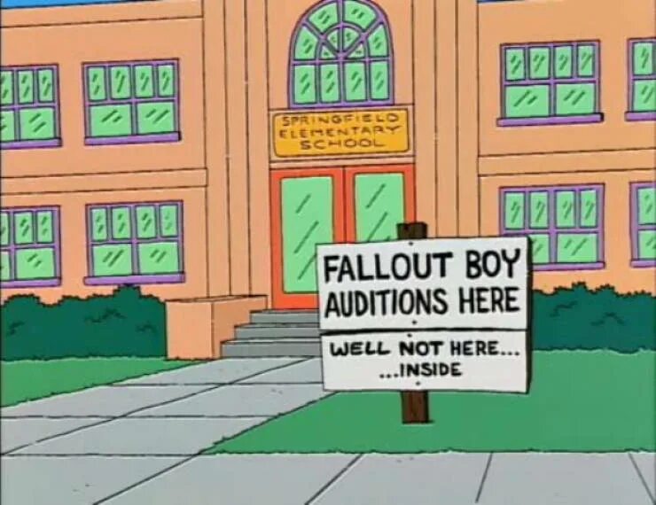 Here if you are not. Fallout boy симпсоны. fall out boy simpsons. green day в симпсонах. not here картинка.