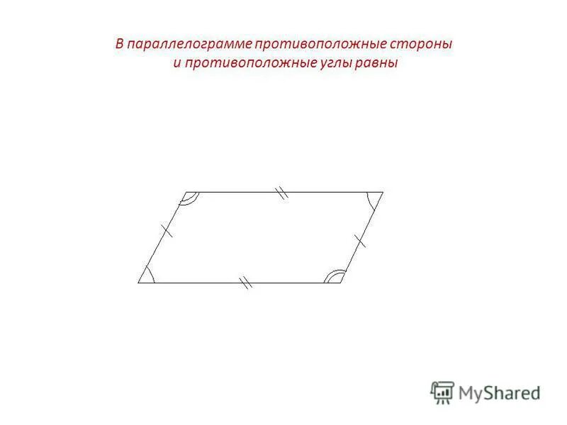 Произведение противоположных сторон. Противолежащие стороны параллелограмма равны. Противолежащие стороны параллелограмма равны доказательство. В параллелограмме противоположные стороны и углы равны. Противоположные стороны параллелограмма равны.