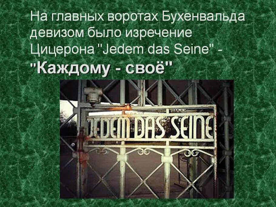 Что было написано на бухенвальде
