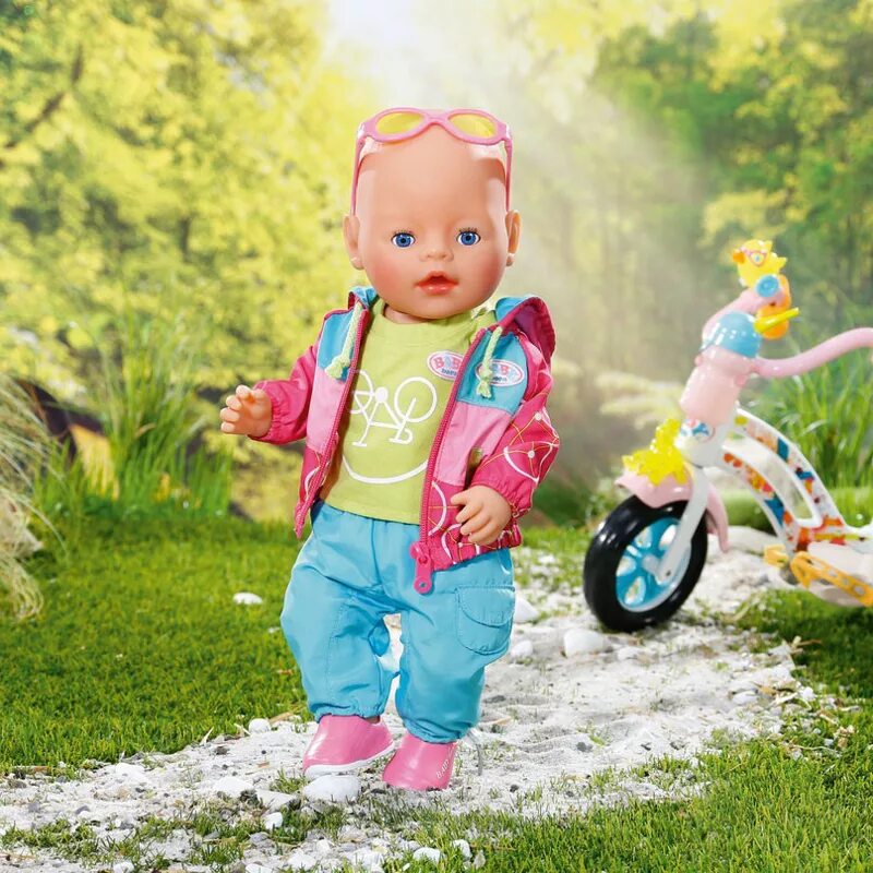 Одежда Zapf Creation Baby born. Zapf Creation комплект одежды для велопрогулки для куклы Baby born 823705. Одежда для велосипедной прогулки Беби Борн. Беби бона Baby born одежда комплект.