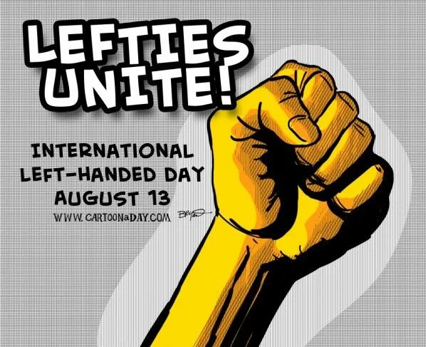 Left-handed Day. Left handed Day cartoon. Праздник lefthanders' Day. Интернационал руки. Int left