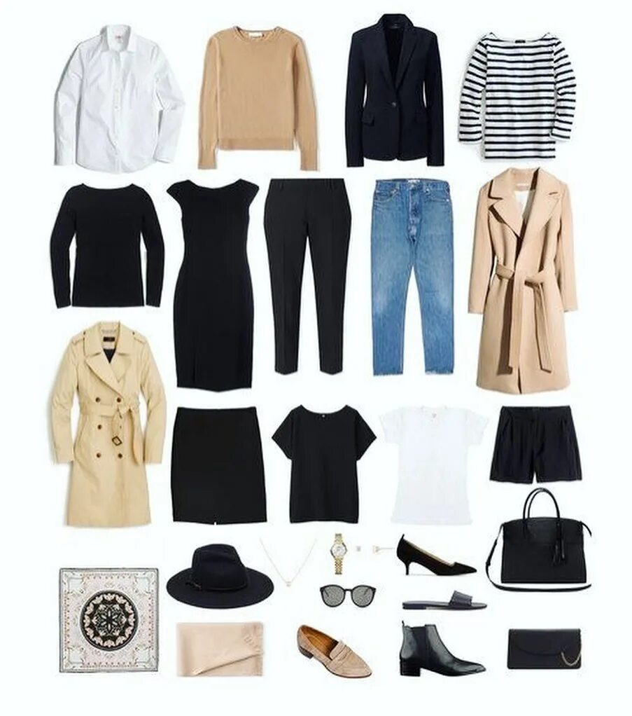 Вещей должно быть не много. Идеальный гардероб для женщины. Вещей должно быть не много. Не оставляйте ценные вещи в гардеробе. Базовая одежда для женщин.