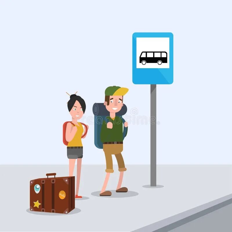 I was waiting the bus stop