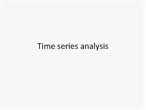Time series classification. Time series classification